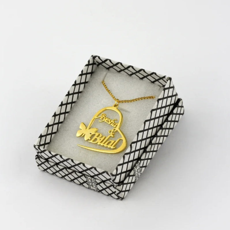 Butterfly Double Name locket