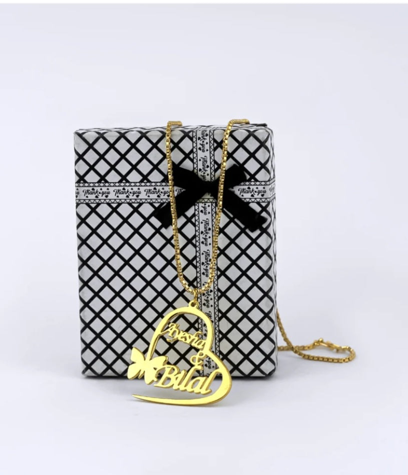 Butterfly Double Name locket